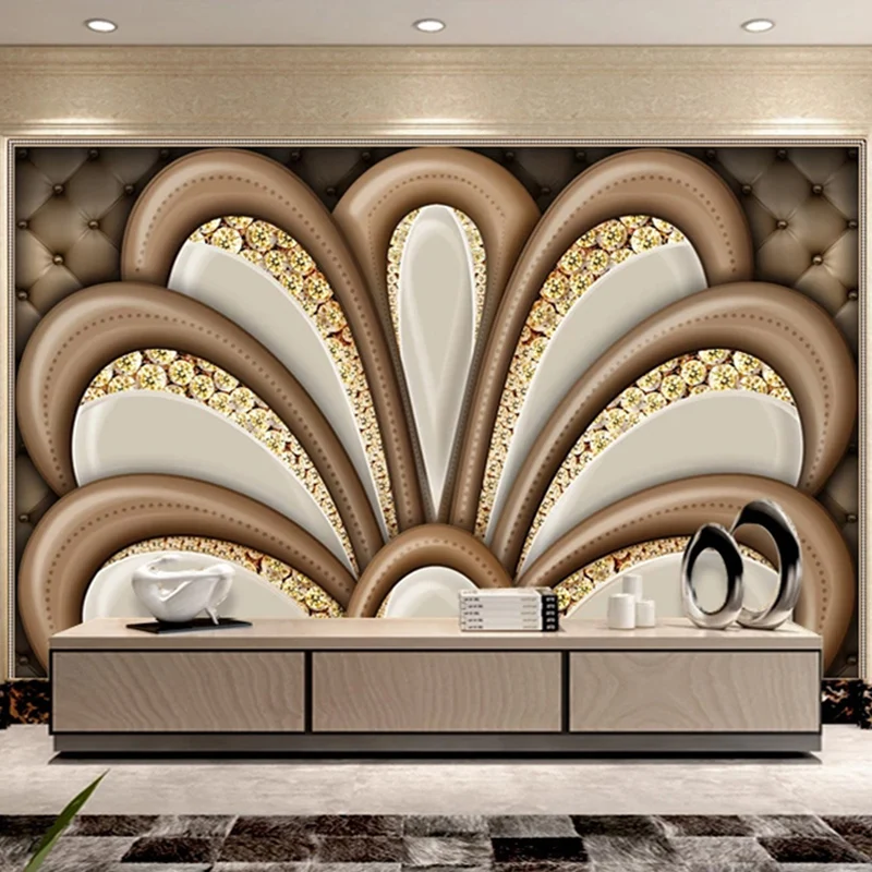 3D Алмазные мягкие Настенные обои в европейском стиле для гостиной телевизора