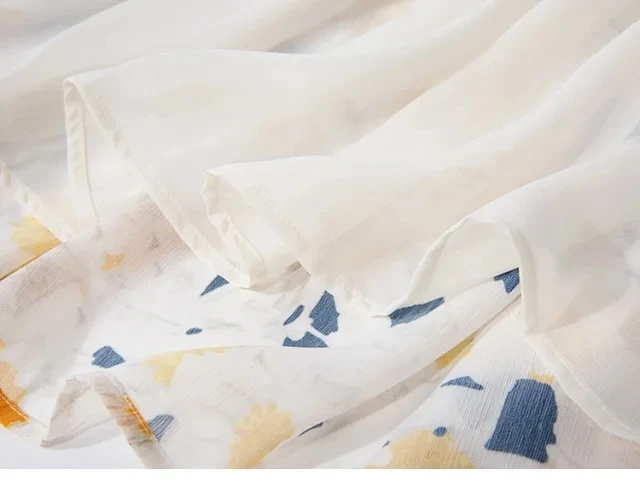 

Fashion Daisy Print Women Pleated Midi Skirt 2020 New Summer High Waist Split Wild Stylish Lady Long Skirts Holiday