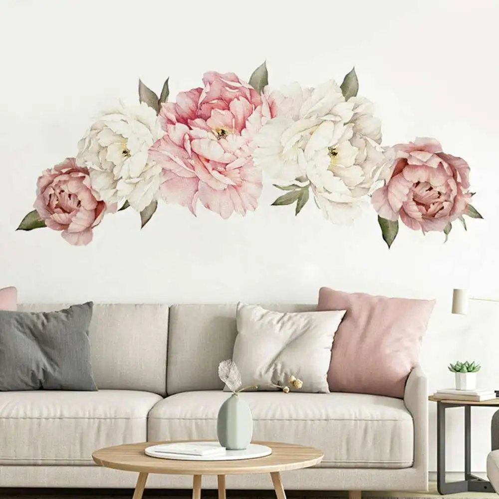 2 шт обои стикер s большой пион роза художественная Наклейка на стену DIY гостиная