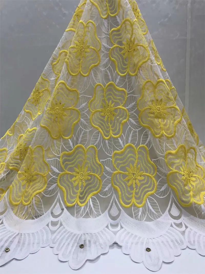 5 ярдов/шт водорастворимые фиолетовые африканские кружева ткань вышитые