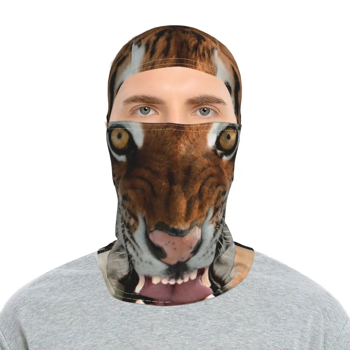 

2021 Animal Amur tiger Pattern Outdoor Sports Riding Sunscreen Headgear Minority Balaclava Full Face Towel Novel Motorcycle Mask