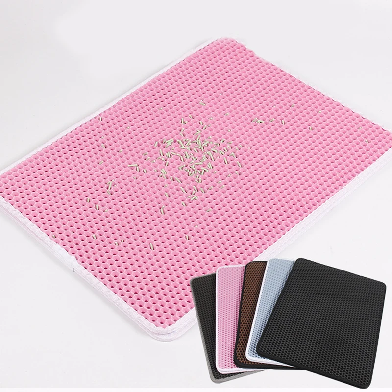 

2021 Pet Cat Litter Mat Waterproof Double Layer Cat Mat Clean Bottom Non-slip Litter Catcher Mat Pet Supplies Accessories Trend