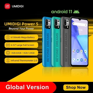 new umidigi power 5 global version smartphone full screen android 11 helio g25 16mp ai triple camera 6 53 6150mah free global shipping