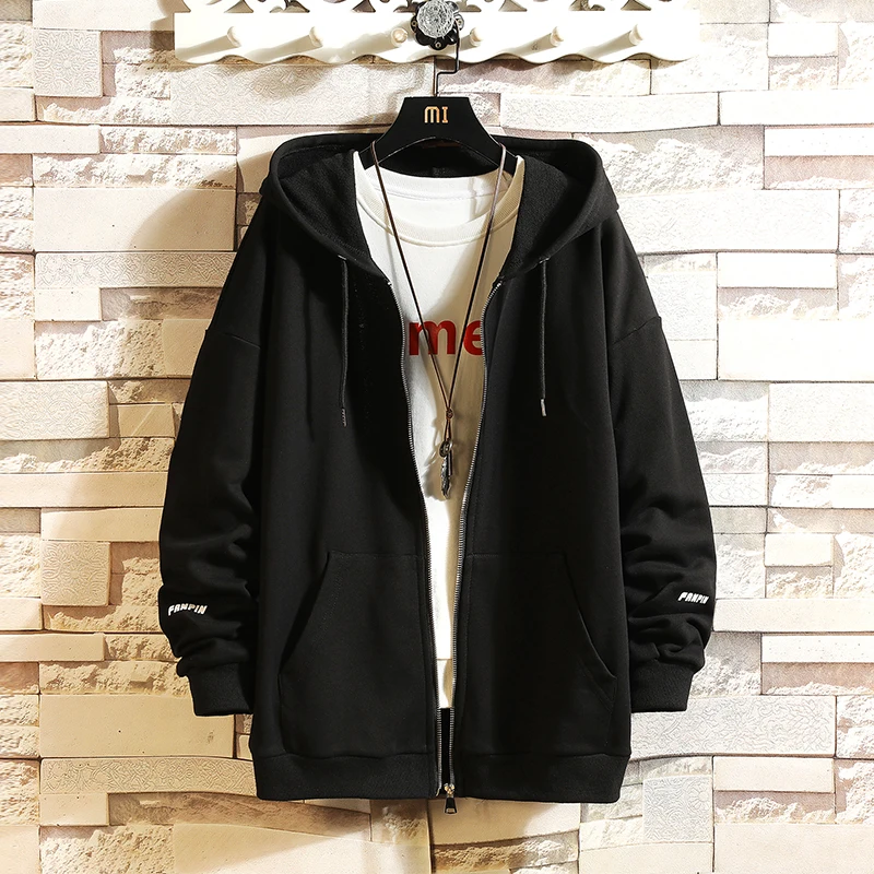 

Casual Men's Jacket Hooded Spring Autumn Windproof Men's Zipper Bomber Windbreaker Streetwear Hip Hop Slim Fit Jacket