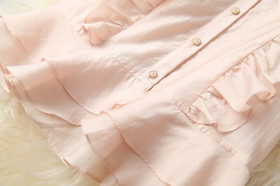 

European and American women's wear for summer 2021 Short sleeve shirt with ear rim Pleated pink skirt Fashion suits