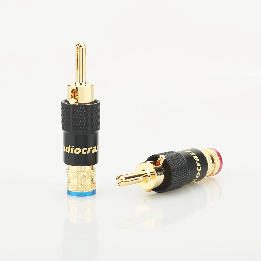 

4pcs HifiAudio 24K Gold Plated Audio Banana Speaker Plug Screw Locking 10mm Cable Wire Connector Speaker Cable Plug HIFI Diy