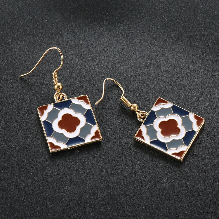Bohemian temperament wild retro tile simple earrings | Украшения и аксессуары