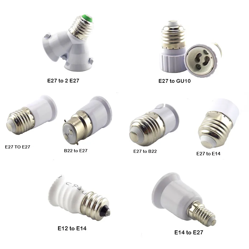 

E27 to E14 GU10 B22 Lamp Base LED Corn Bulb light Light Holder Converter Socket Adapter Conversion Fireproof Material U26