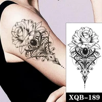 hannah style waterproof temporary tattoo sticker black rose jewelry totem fake tattoos flash tatoos arm body art for women men