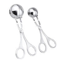 meat ballers2pcs stainless steel ball maker none stick meat baller tongs cake pop maker cookie dough scoop tongs for meatball