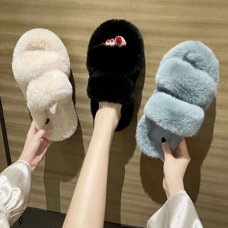 

Ladies New Wool Slippers for Fall and Winter Indoor and Outdoor Wear Warm Indoor Home Shoes