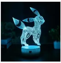 Популярная игра Покемон Eevee семейная серия 3D лампа USB мультфильм ночной Светильник СВЕТОДИОДНЫЙ 7 цветов Настольная лампа подарки для детей HUI YUAN бренд - Цвет: Umbreon