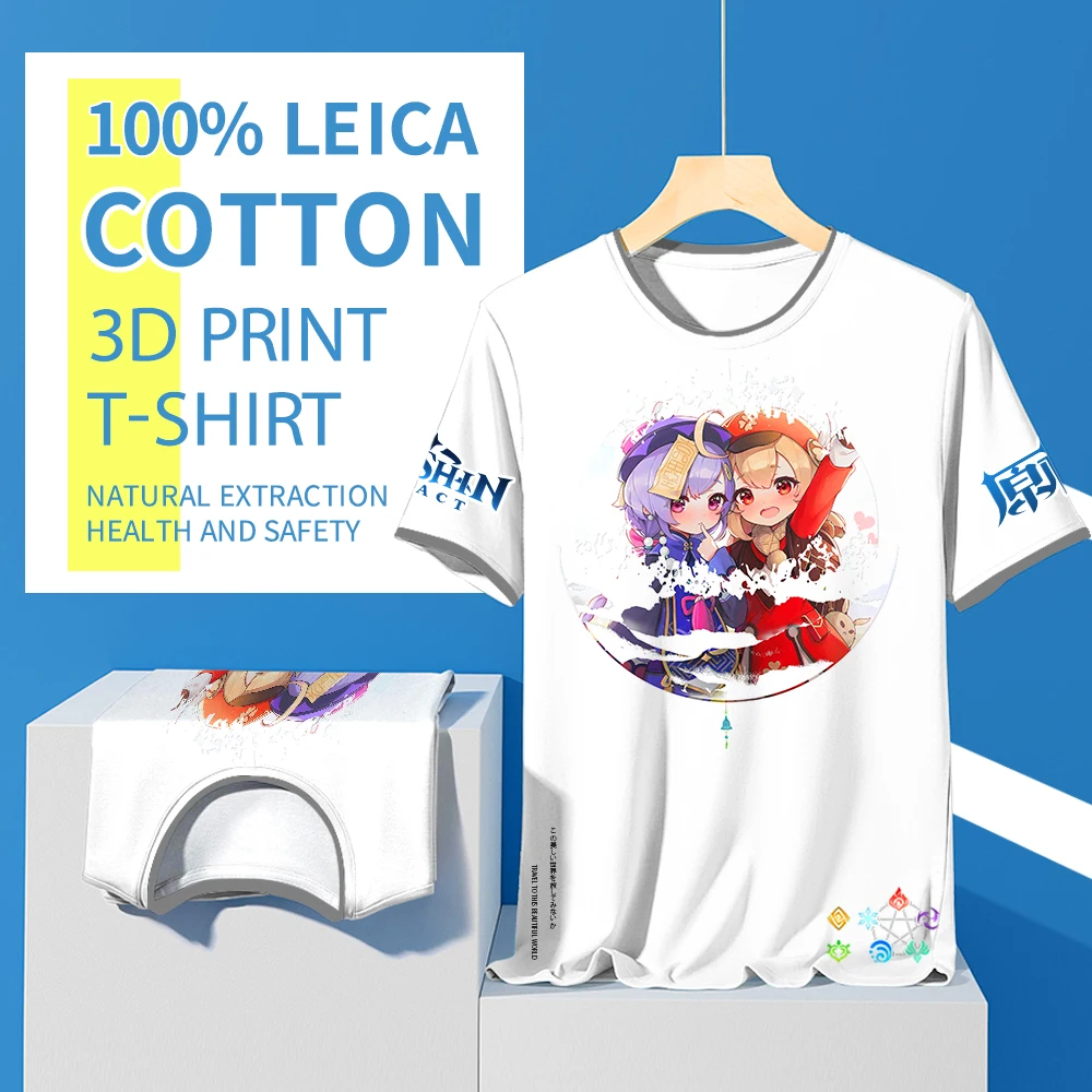 

Футболка оверсайз Genshin Impact, хлопковая одежда с круглым вырезом, унисекс, горячая распродажа, одежда высокого качества, новый дизайн, притале...