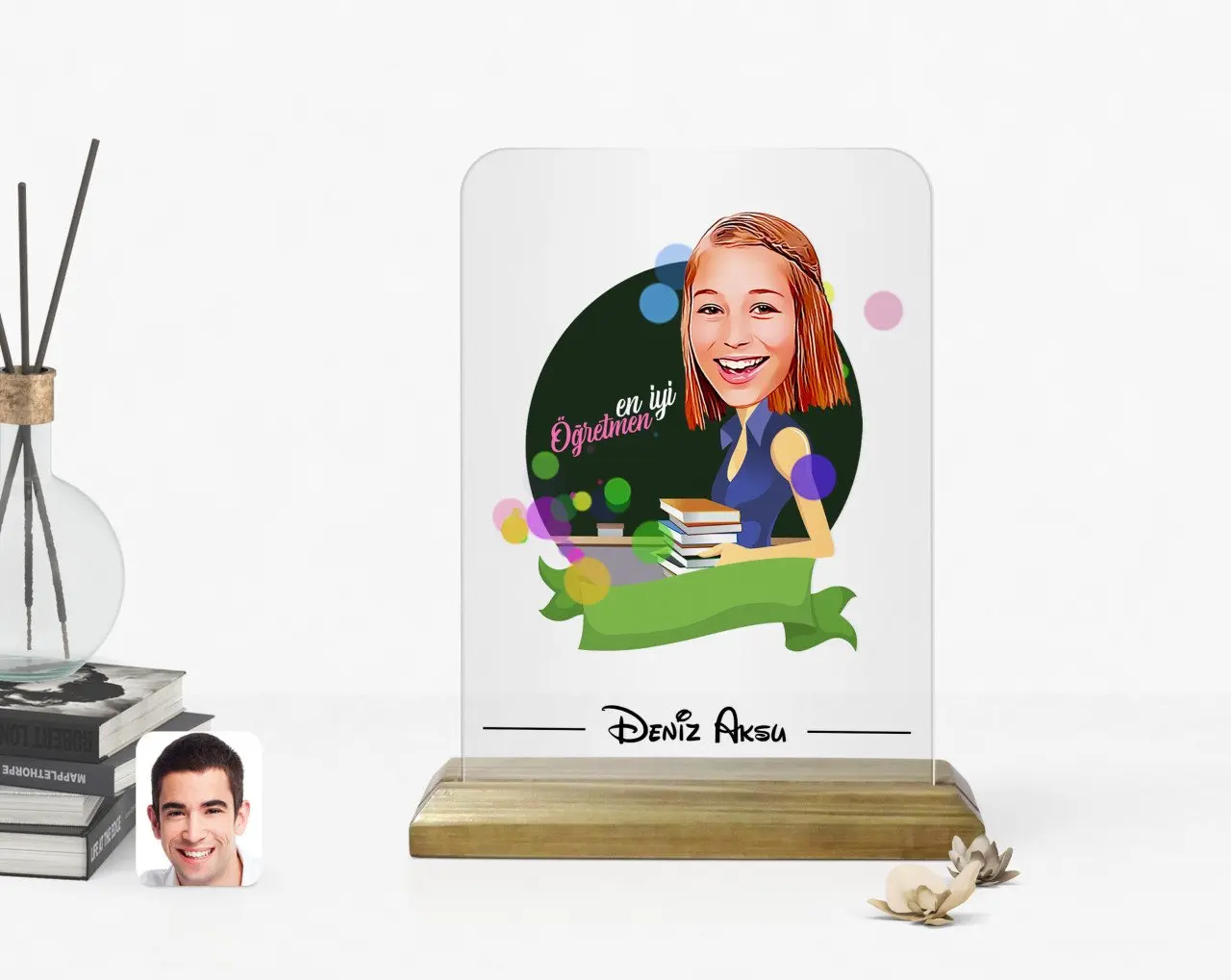 

Personalized Women 'S Best Teacher Caricature Of Wooden Standing Frame Reliable Special Design Good Quality Surprise Dear friend