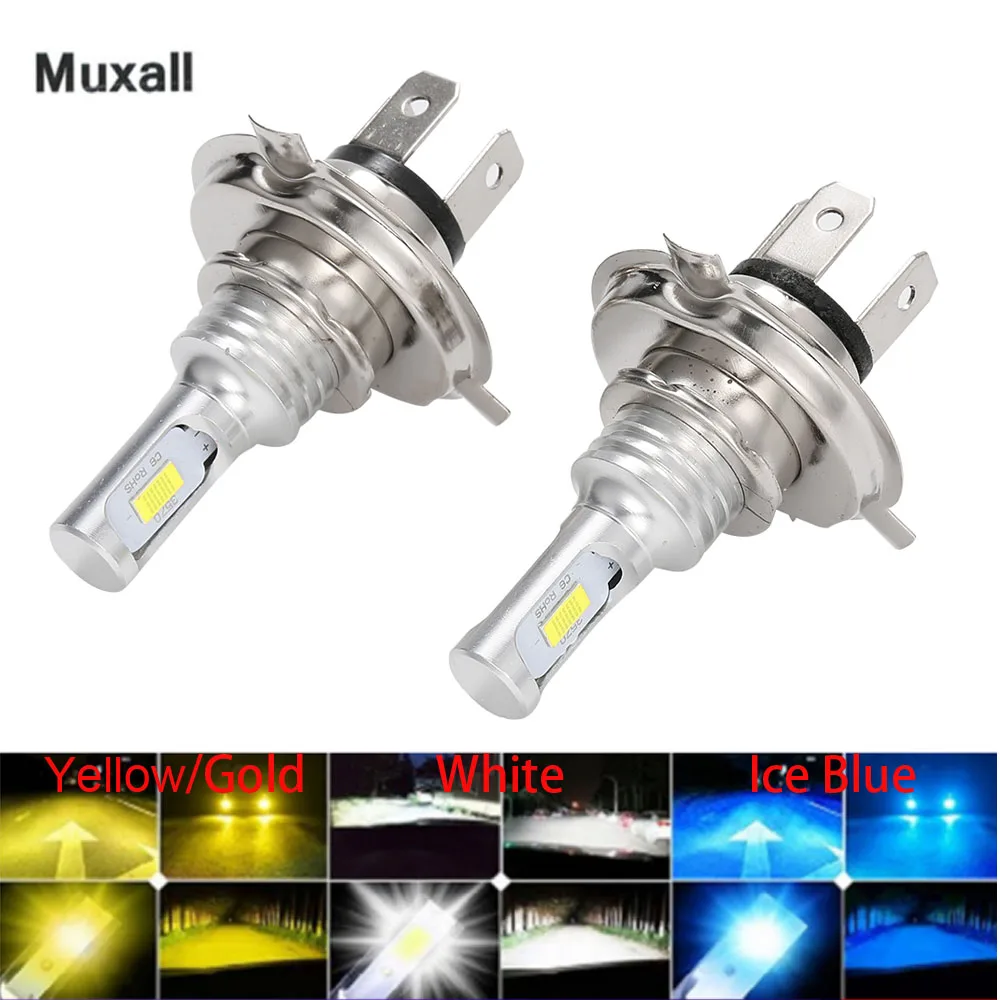 Muxall 2 шт. мини Размеры H4 H7 H1 H11 H8 H9 HB4 светодиодный турбо автомобилей головной