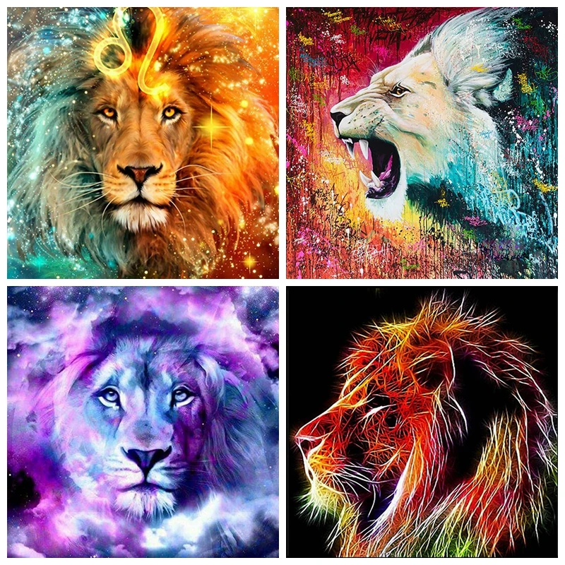 Алмазная картина льва 5D DIY алмазная Вышивка Животных крестиком из смолы мозаика