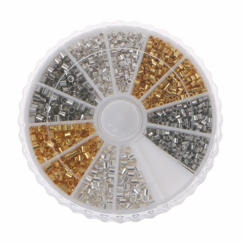 Латунные обжимные бусины 2 размера диаметр шнура 3000 мм для изготовления