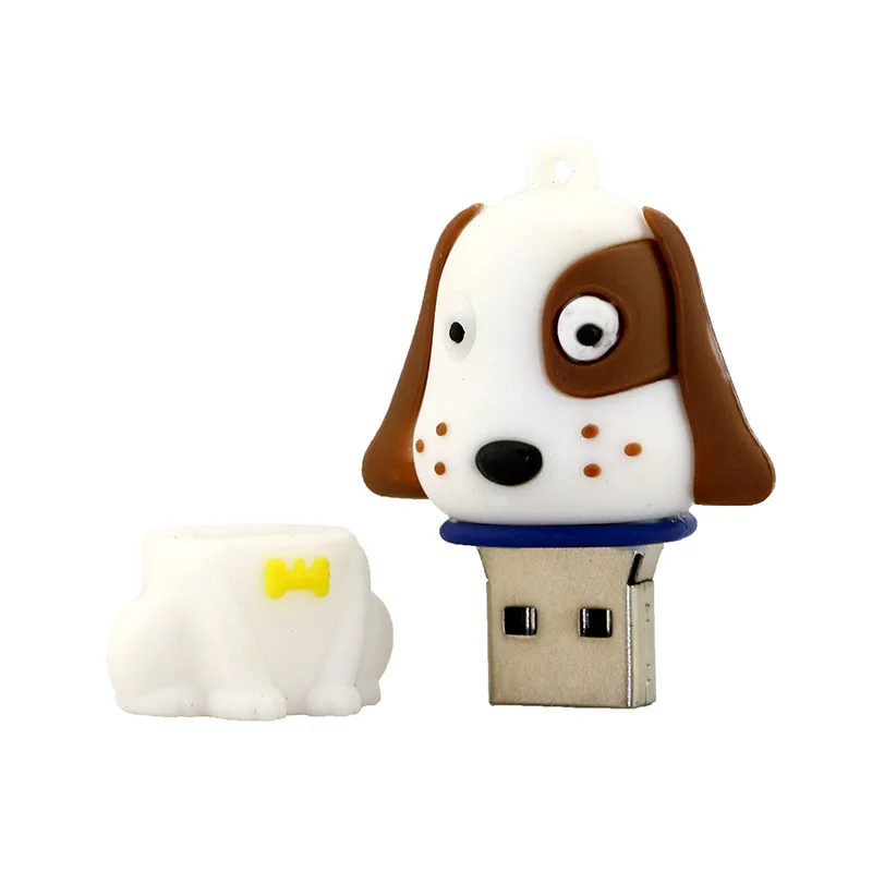 USB флеш-накопитель с животным бульдогом, флеш-накопитель с мультяшным питомцем, USB карта памяти для хранения 4 ГБ 8 ГБ 16 ГБ 128 ГБ, мини-флешка с желтой собакой, подарки