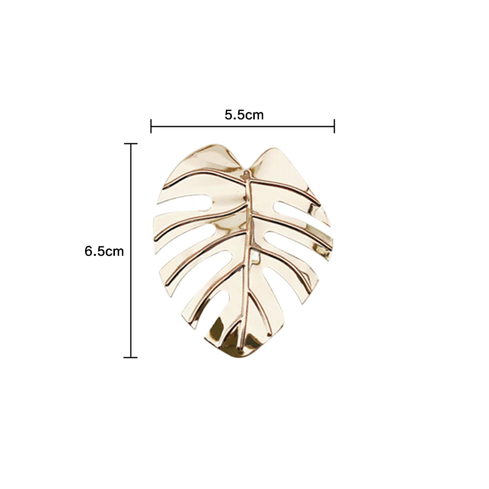 

4PC Banana Leaf Napkin Ring For Wedding Table Decorn Napkin Holder Ring Set Paper Buckle Hawaii Style Tableware Golden Decor