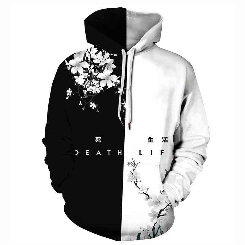 Черно-белые дизайнерские свитера новинка 2021 мужские куртки пальто с 3D капюшоном