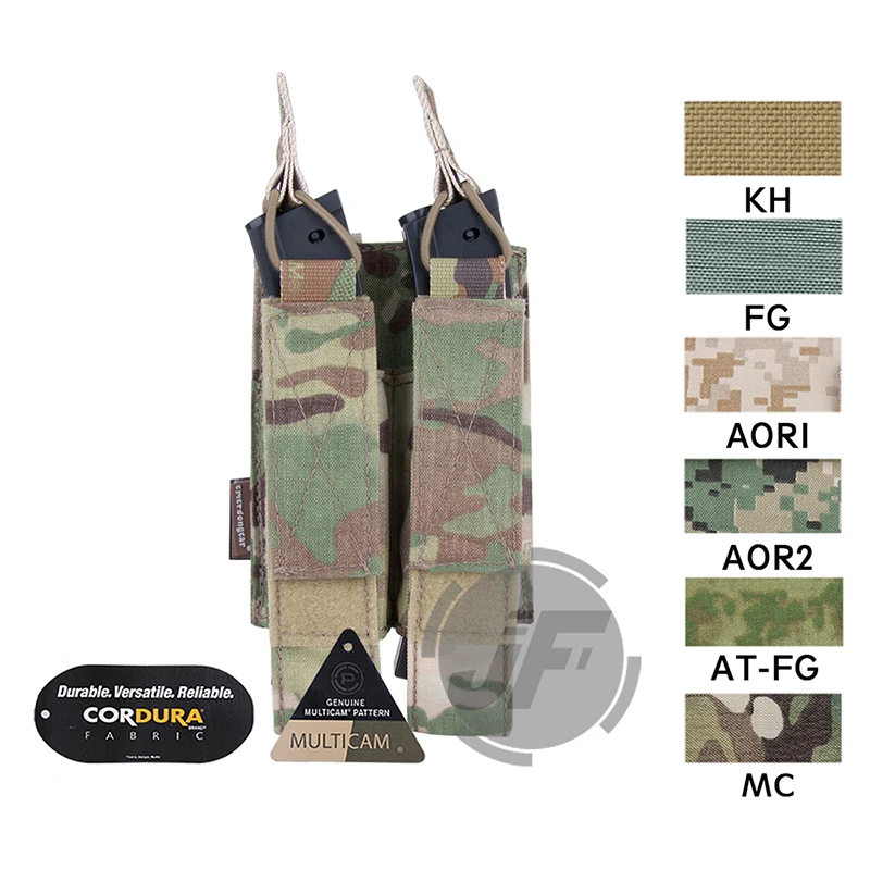 

Emerson Tactical Modular MOLLE Double Open Top SMG Mag Pouch Holder EmersonGear Airsoft Magazine Carrier For MP5 / MP7 / KRISS