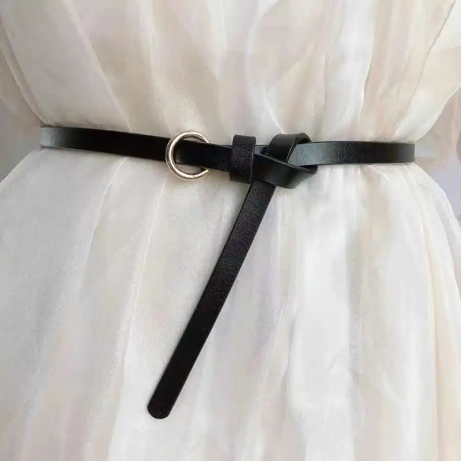 

110cm Women's Thin Belt Fashion Ladies Dress Jacket Sweater Dress Accessories High Quality PU Leather Solid Color Slim Belt