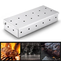 wood chip smoker box for grill stainless steel hole cold smoke generator custom box bbq for indoor outdoor charcoal gas