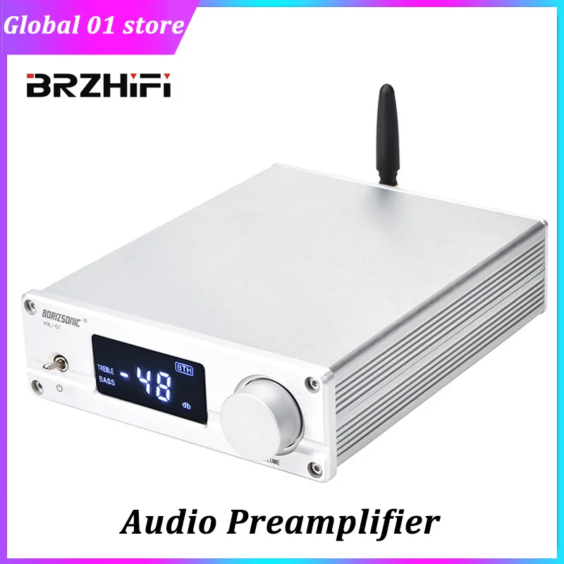 

BRZHIFI Preamplifier Bluetooth 5.0 QCC3008 SBC Audio Amplifier Preamp HiFi Sound Amplifier Treble And Bass Control RCA Output