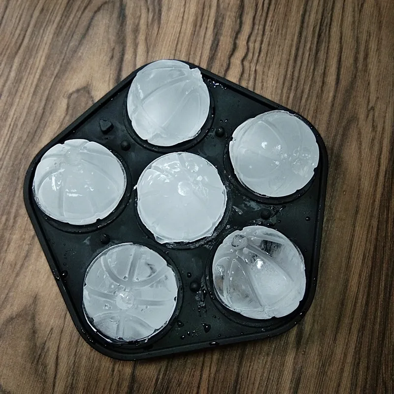 

Basketball Gel Ice Lattice Make Ice Baking Mould 6 Grid With Lid Silicone Cake Cookie Chocolate Mold Baking Tools