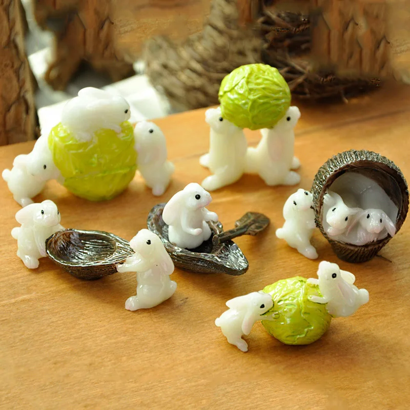 BAIUFOR 1 PC Miniatures Cartoon Anime set Puppet Mini Desktop Doll Fairy Garden Decor Terrarium Figurines Cat Dog Owl Girl | Дом и сад