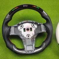 cuatomized led carbon fiber steering wheel replacement for tesla model 3 2017 2018 2019 2020