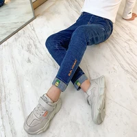 girls skinny jeans 2021spring summer new slim feet pants pencil pants teenager ripped jeans embroidery trousers