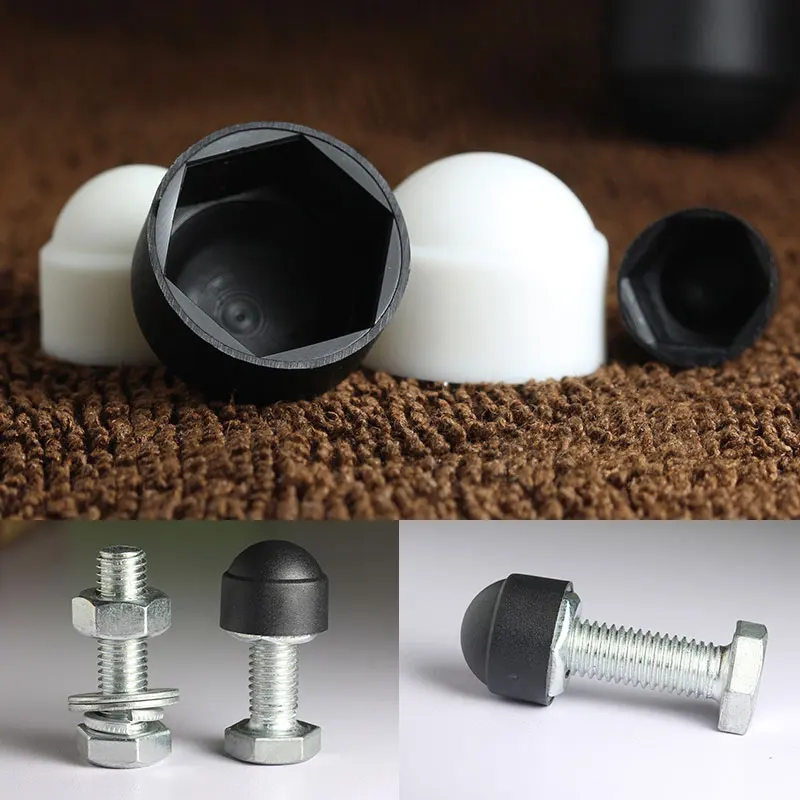 10Pcs Hexagon Plastic M5 M6 M8 M10 M12 Nut Dome Protection Screw Caps Covers Exposed Protect Supplies Against Weathering - купить по