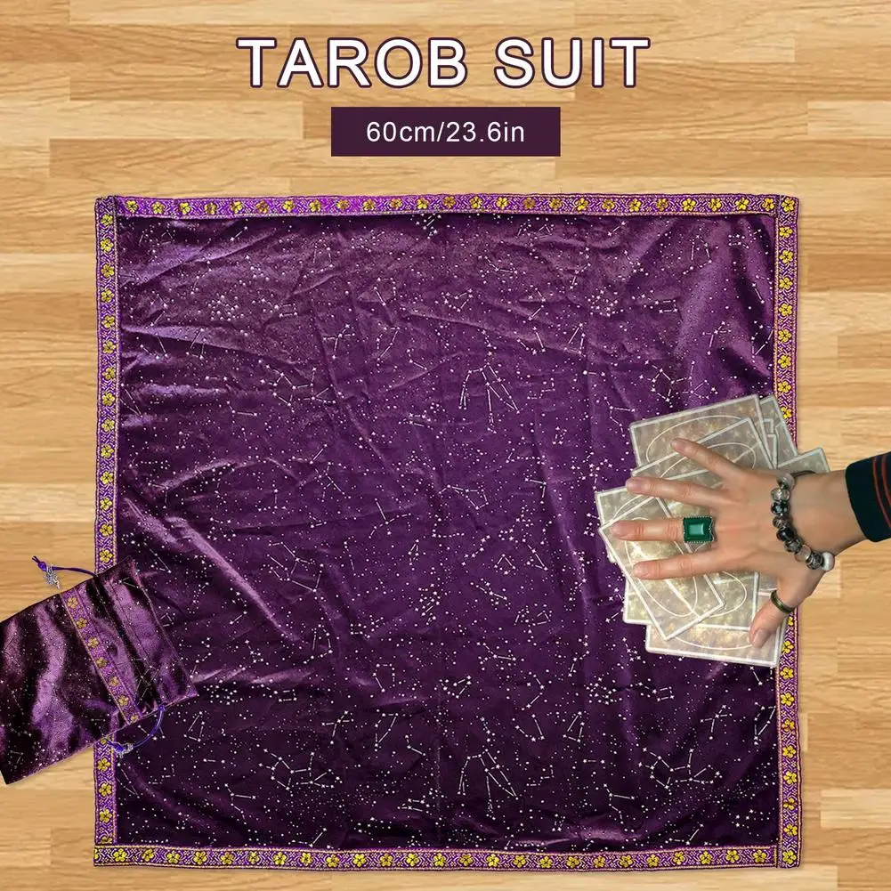 

Скатерть для ТАРО 60x60 см, вельветовые украшения для гадания с мешочком Для Таро, костюм Таро для лучшей защиты карт