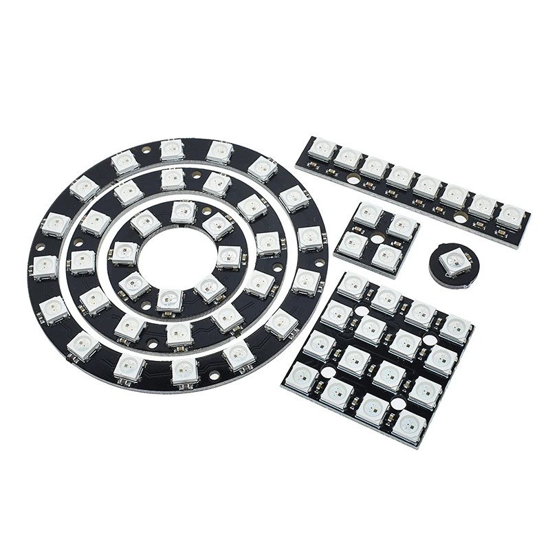 4, 8 12 16 каналов WS2812 WS2812B WS 2811 5050 RGB светодиодный светильник Панель модуль 5V 1Bit 4Bit 8Bit 12Bit 16Bit 24Bit Радужный светодиодный точное