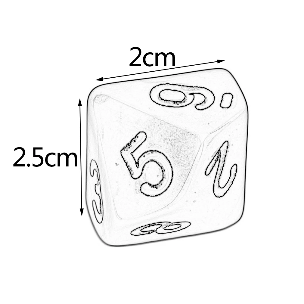 

Trick Toy 10Pcs Colorful Acrylic Pearl Gemmed Dices Ten-Faceted Digital Dice Transparent for RPG Playing Games Kids Magic Toys