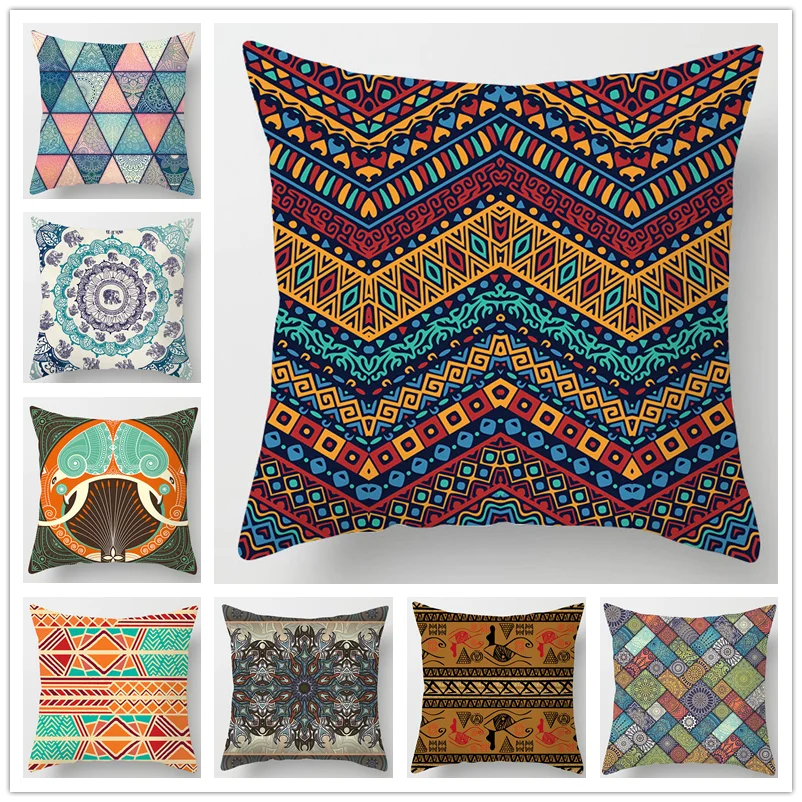 Декоративная подушка мандалы крышка домашний декор 100% полиэфирная наволочка