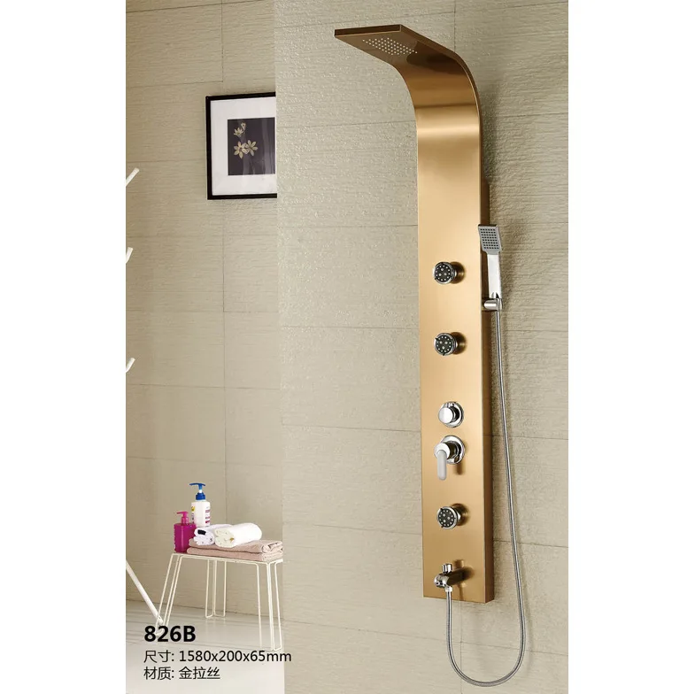 Термостатическая душевая панель 5 шт. массажные насадки дождевая колонка