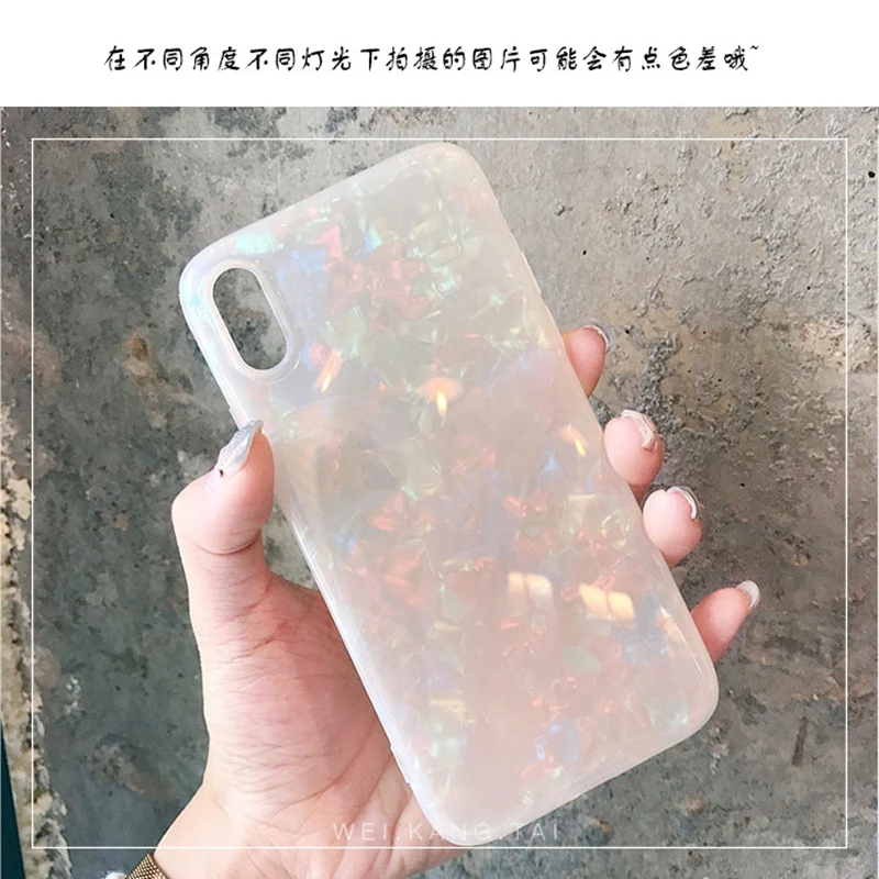 Блестящий силиконовый чехол с рисунком раковины для iphone XR XS MAX X 7 8 Plus 6 6S 10 мягкий