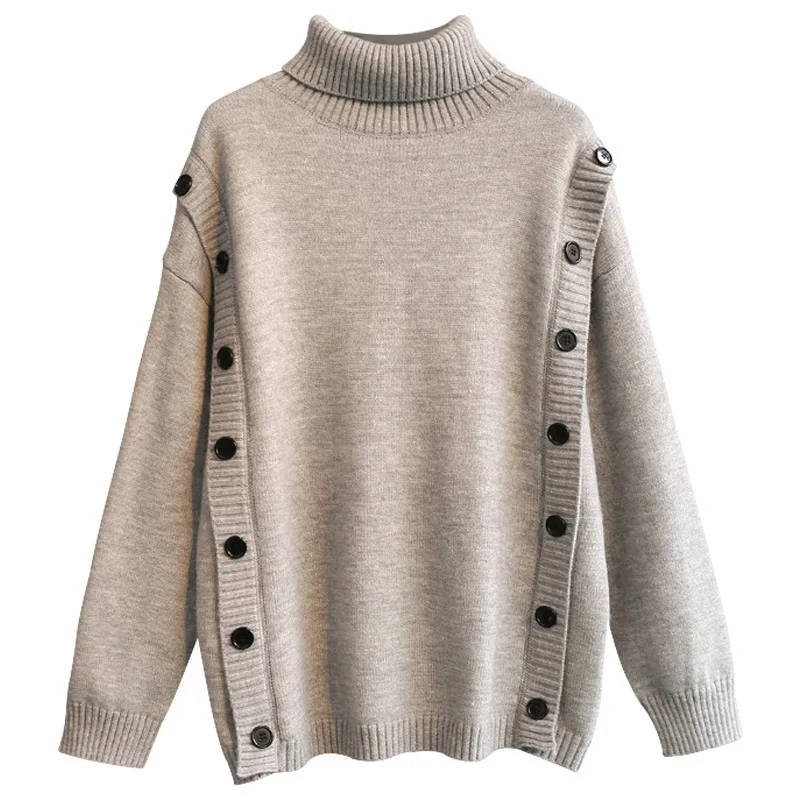 

Women Turtlneck Sweaters for Ladies Pullover Harajuku Tops Loose Casual Spring Blouse Plus Size Puff sleeve Shirts Dropshipping