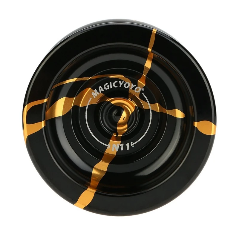Ic yoyo N11 сплав алюминия Профессиональный Yoyo не реагирующий йо мяч (черный золотой)