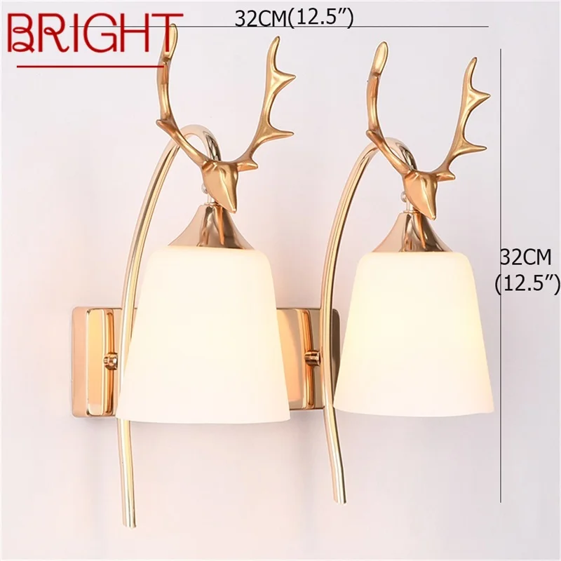 

BRIGHT Wall Lamps Contemporary Creative Deer head shape LED Sconces Lights Indoor For Home Balcony