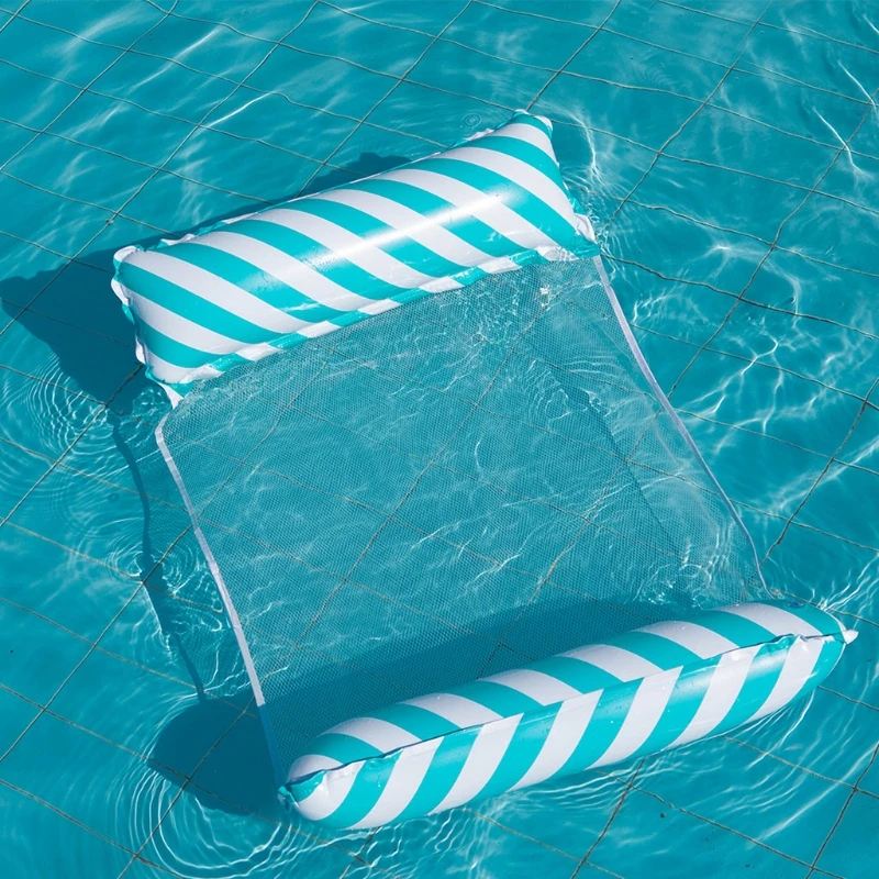 

40JC Pool Float Lounger, Inflatable Swimming Floating Bed Hammock for Pool with Bottom Mesh, Portable Water Hammock Lounge for