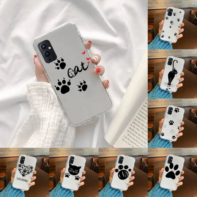 

Cute cat scratching Phone Case Transparent For OnePlus MEIZU MEITU M 7 8 9 16 17 T PRO XS moible bag