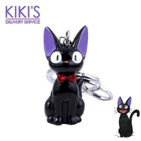 black kiki jiji cat keychain hayao miyazaki kikis delivery service action figure toys for kids souvenir jewelry