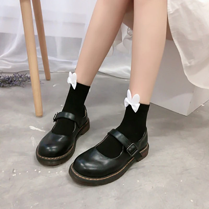 

Japanese Women Lolita Sock Cute Bunny ears Tails Cotton Loli Kawaii INS College Socft Sister JK Uniform Socks Short Lo Stockings