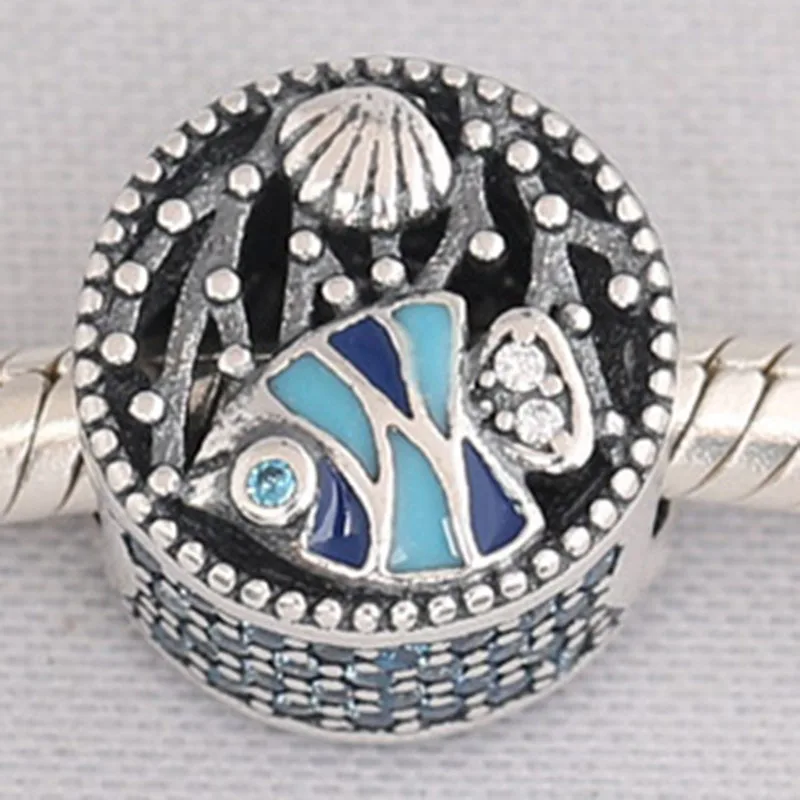 

Original 925 Sterling Silver Bead New Summer Undersea World Beads Fit Pandora Women Bracelet & Necklace Diy Jewelry