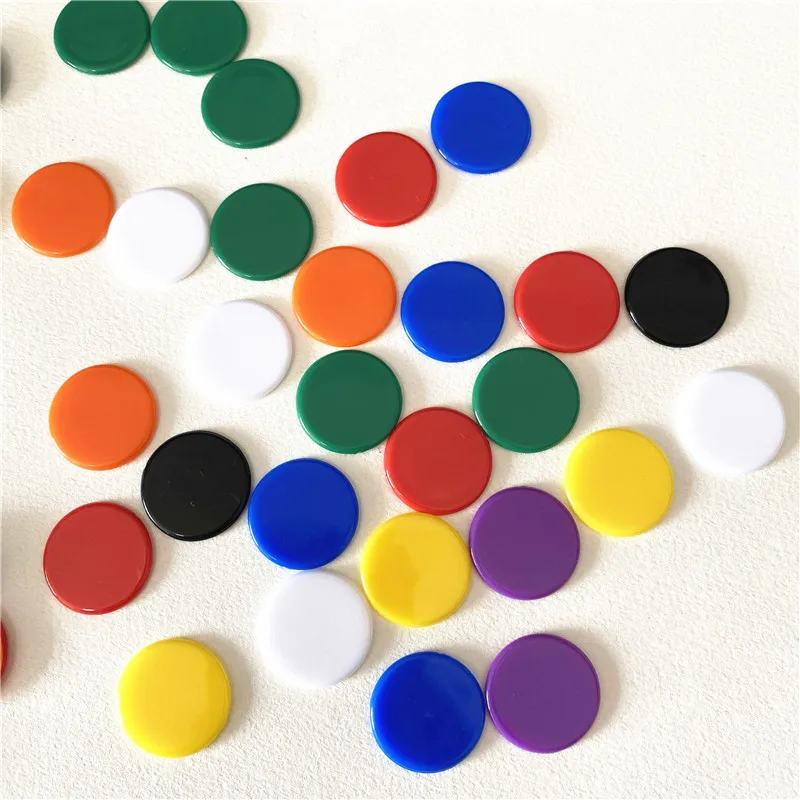 100 шт. 19 мм креативные подарочные аксессуары пластиковые однотонные чипы маркеры