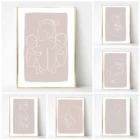 Семейный портрет мама папа ребенок художественная линия Рисование плакаты абстрактная Минималистичная стена холст печать картины декоративный для детской комнаты картины