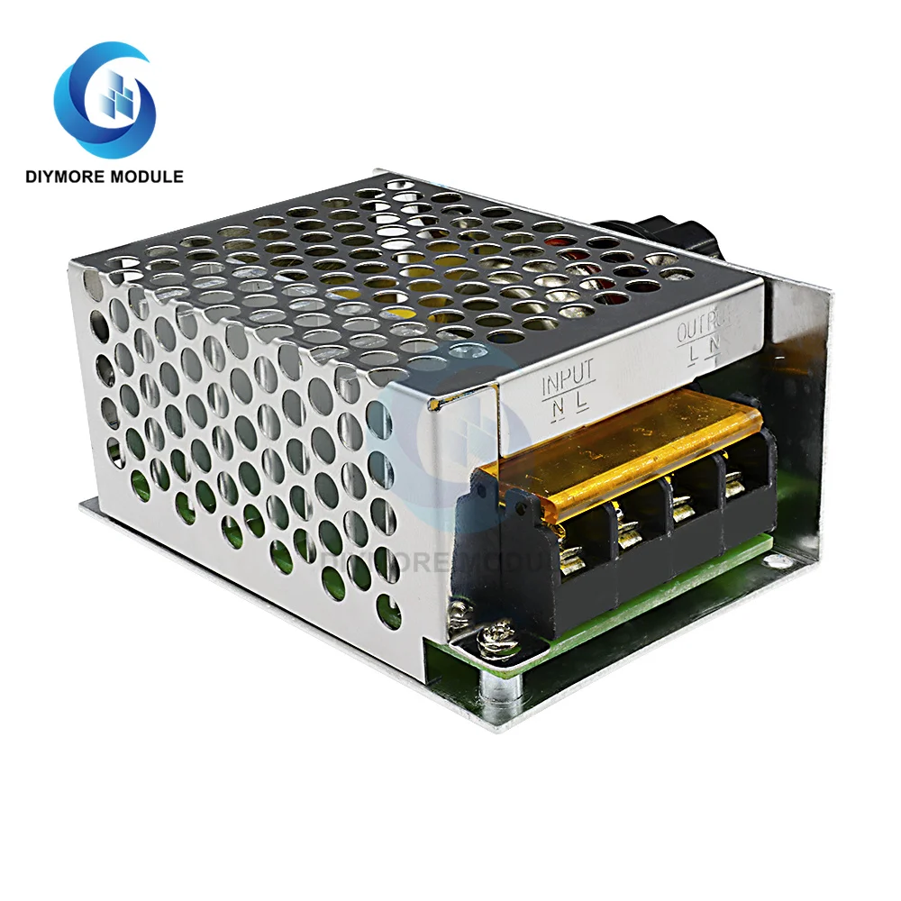 AC 220V 4000W SCR Voltage Regulator Dimmer Motor Speed Controller Module Electronic Governor Thermostat with Aluminum Case | Электронные